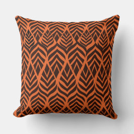 Almohada naranja de safari de fauna abstracta
