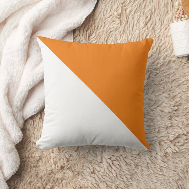 Almohada naranja diagonal de dos tonos (Manta)