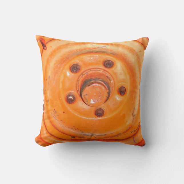 almohada naranja moderna, almohada naranja retro (Anverso)