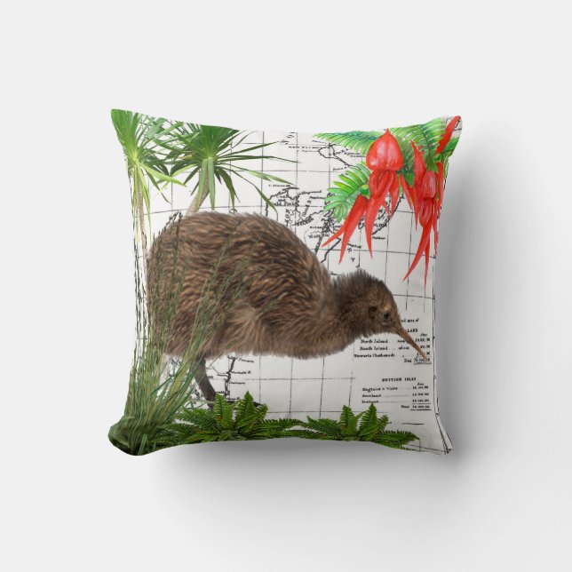 Almohada nativa del kiwi de Nueva Zelanda (Anverso)