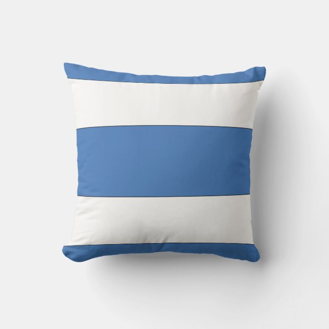 Almohada náutica azul de la raya (Anverso)