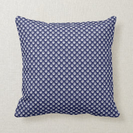 Almohada náutica azul marino del tema