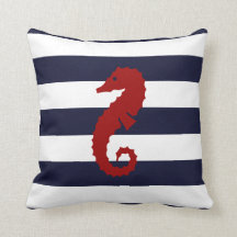 Almohada náutica de la ballena del Seahorse de la
