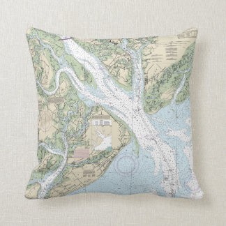 Almohada náutica de la carta de Hilton Head