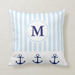 Almohada náutica de la inicial del monograma de l
