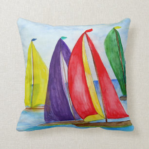 Almohada Náutica de Velas Coloridas