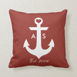 Almohada náutica del monograma