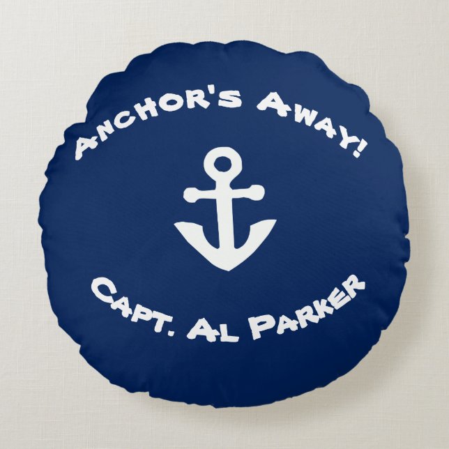 Almohada Náutica Personalizada Ancla Alejada (Anverso)