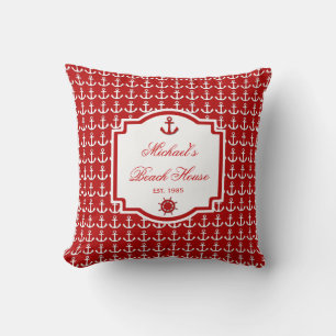 Almohada náutica roja del ancla de la nave