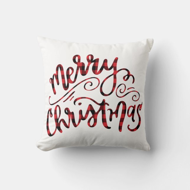 Almohada navideña con búfalo (Anverso)
