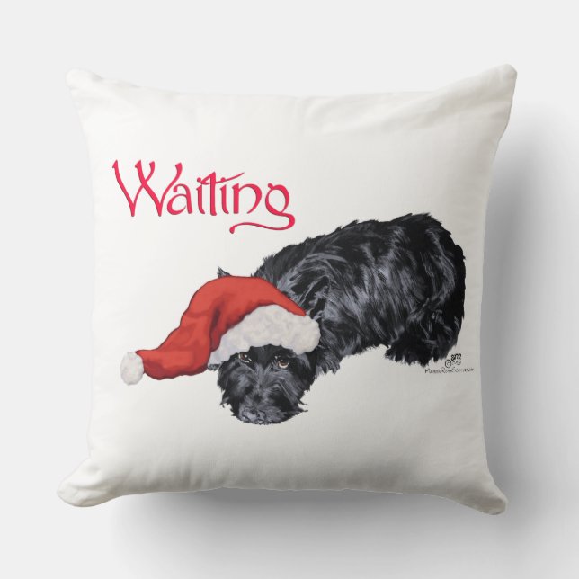 Almohada Navideña de Terrier Escocés (Anverso)