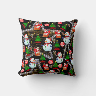 Almohada Navideña de Tirar Muñeco de Nieve