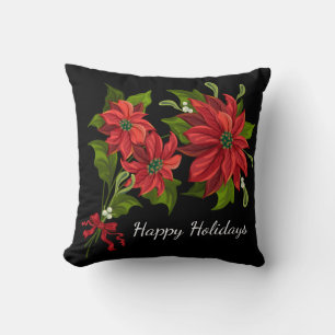 Almohada Navideña-Flor de Nochebuena Roja