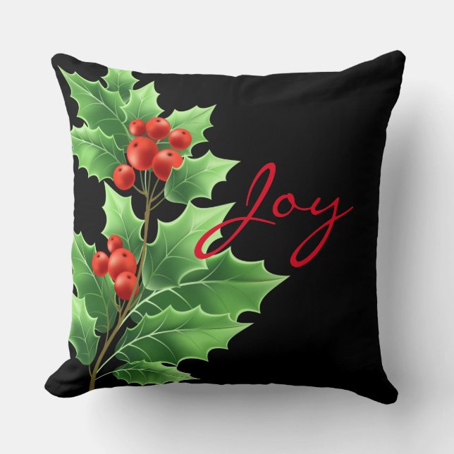 Almohada Navideña-Holly (Anverso)