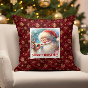 Almohada Navideña Mágica de Santa Rudolph Acogedor