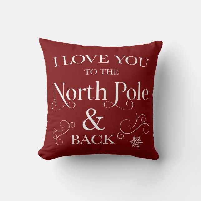 Almohada Navideña Te Amo Hasta el Polo Norte y de  (Anverso)