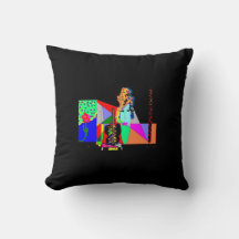 Almohada Negra Abstracta Funky para Lanzar