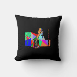 Almohada Negra Abstracta Funky para Lanzar