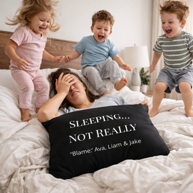 Almohada Negra Blanca No Realmente Mamá Durmiendo  (Subido por el creador)