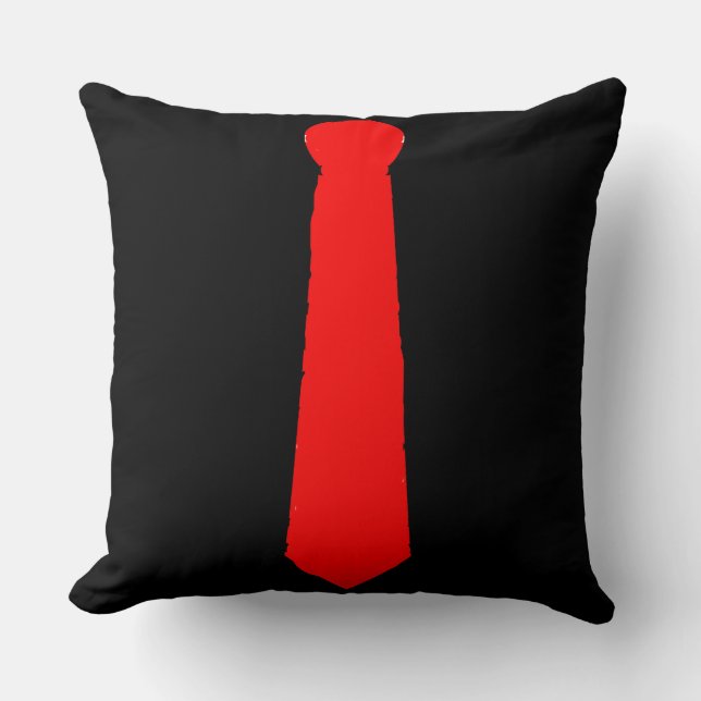 Almohada Negra con Corbata Roja (Anverso)