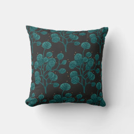 Almohada negra con dibujo de bolígrafo de patrón d