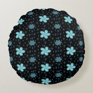 Almohada negra con estampado floral de cachemira a
