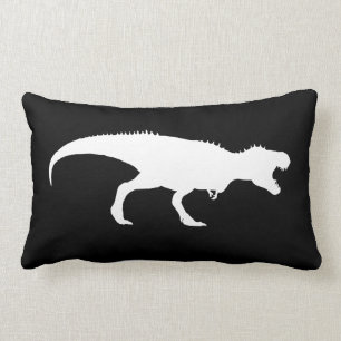 Almohada negra con la silueta de T-Rex