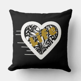 Almohada negra de la cita de la vida por Poet Adie