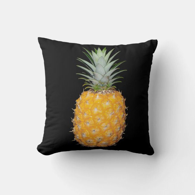 Almohada negra de la decoración de la piña (Anverso)