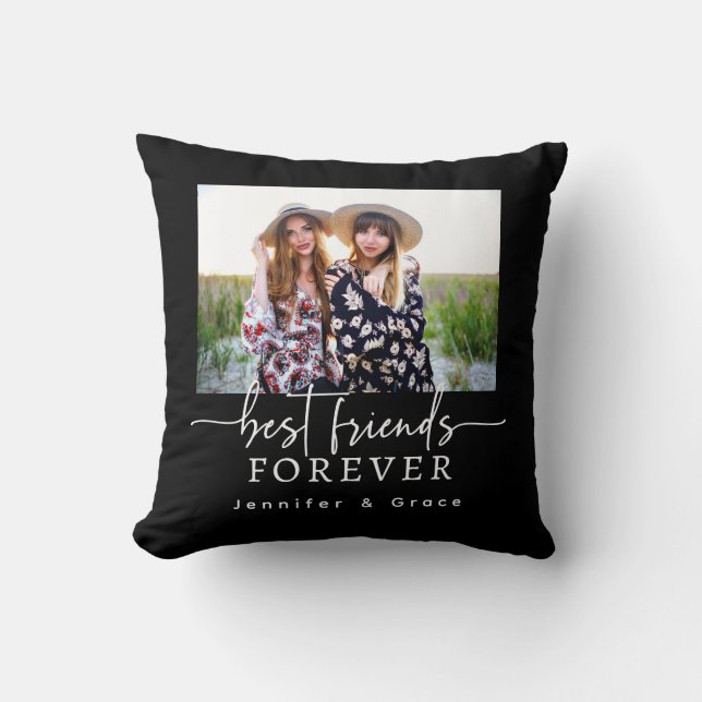 Almohada Negra de Mejores Amigos (Anverso)