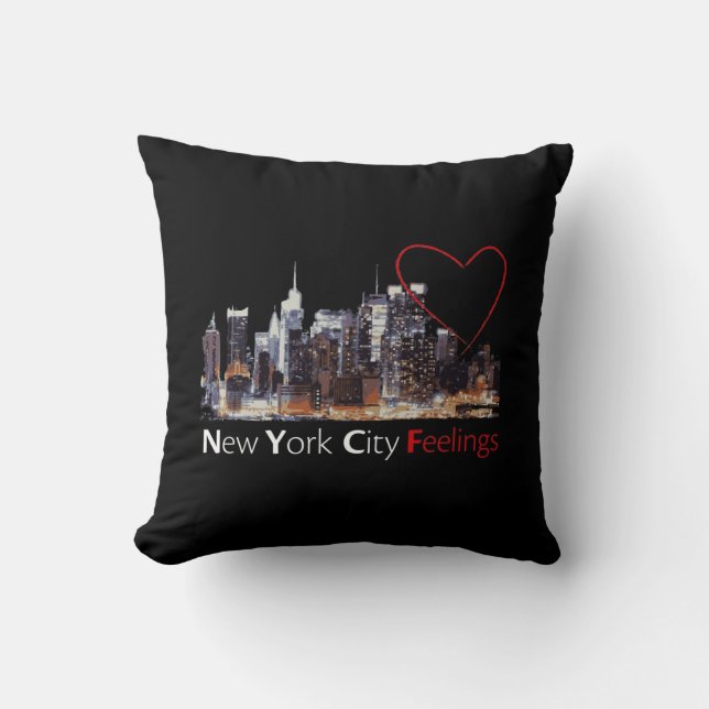 Almohada negra de New York City (Anverso)