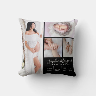 Almohada Negra de Tirar Recuerdo de Fotos Familiar
