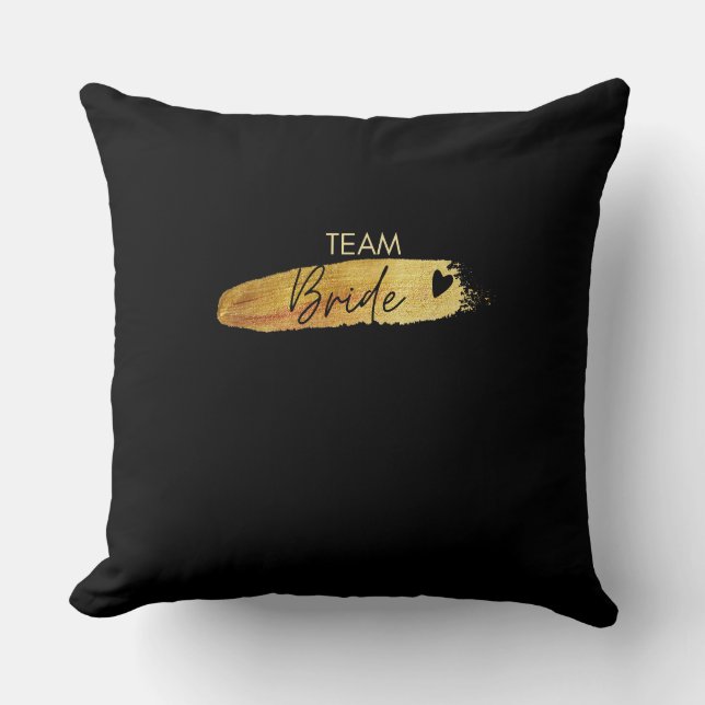 Almohada Negra de Tirar Team Bride (Anverso)