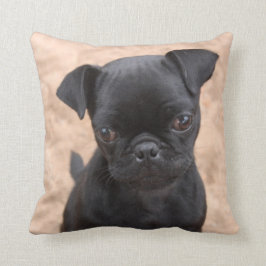 Almohada negra del perrito del barro amasado