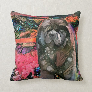 Almohada negra del perro chino de MAGGIE - elija