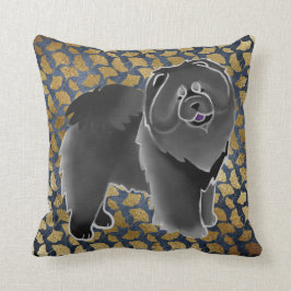 Almohada negra del perro chino del GINKGO - elija