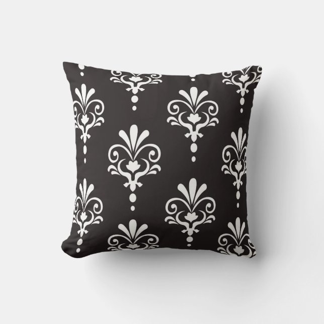 Almohada negra elegante moderna del ikat del (Anverso)