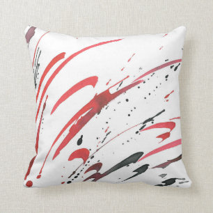 Almohada negra gris roja del extracto de la