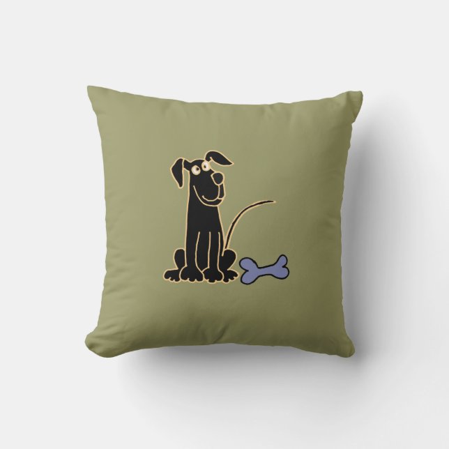 Almohada negra linda AJ del perro de perrito (Anverso)