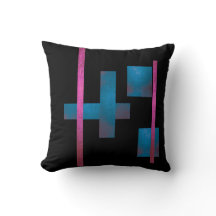Almohada Negra Moderna de Tirar Arte de Línea Rosa