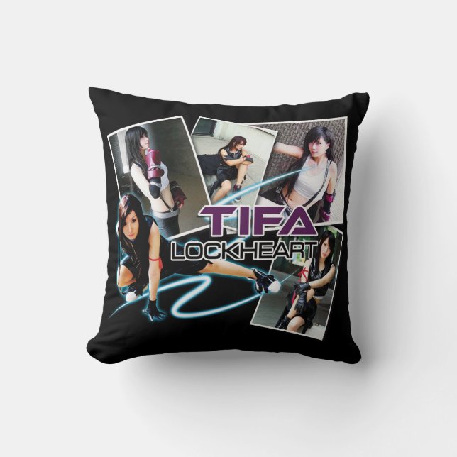 Almohada Negra Tifa LockHeart (Anverso)