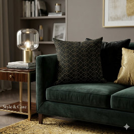 Almohada Negra Única con Diseño de Caja Dorada