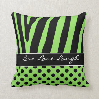 Almohada negra verde enorme de los lunares de la
