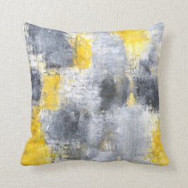 Almohada negra y amarilla de la "idea" del arte