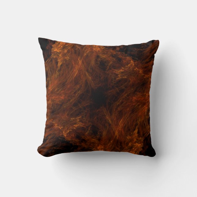 Almohada negra y anaranjada llameante abstracta (Anverso)
