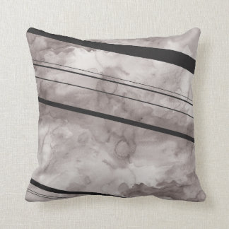 Almohada negra y gris de la raya de la acuarela