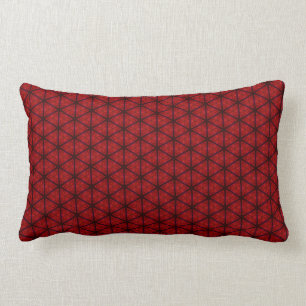 Almohada negra y roja del Lumbar del hexágono