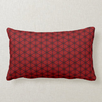 Almohada negra y roja del Lumbar del hexágono