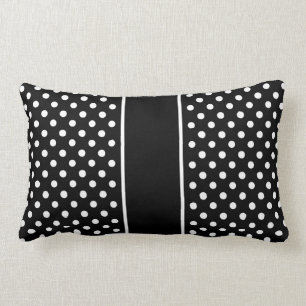 Almohada negro blanco lunares cojín