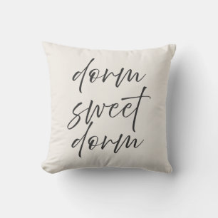 Almohada Neutral “Dorm Sweet Dorm”   Marfil y Gris